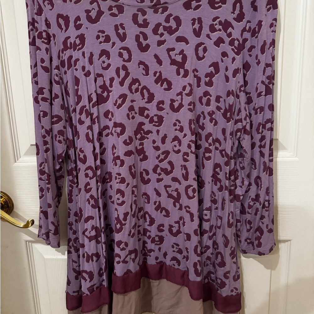 Purple Leopard Print Women's Top